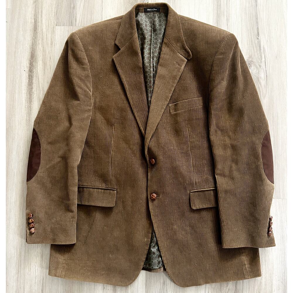 VTG Ralph Lauren Corduroy Brown Elbow Patches Sport Coat Blazer 42R Academia